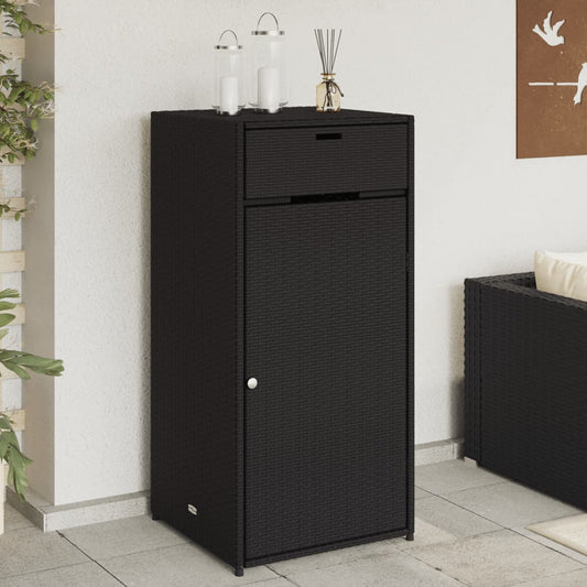 Armadietto di deposito da giardino nero 55x55x111 cm intrecciata intrecciata