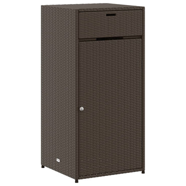 Mobile da deposito giardino marrone 55x55x111 cm resina intrecciata