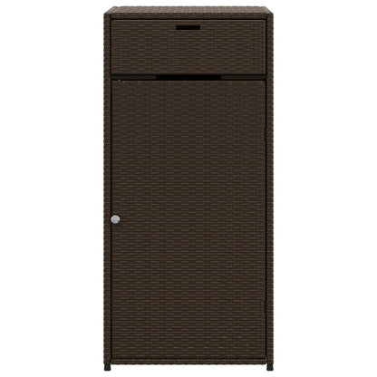Mobile da deposito giardino marrone 55x55x111 cm resina intrecciata