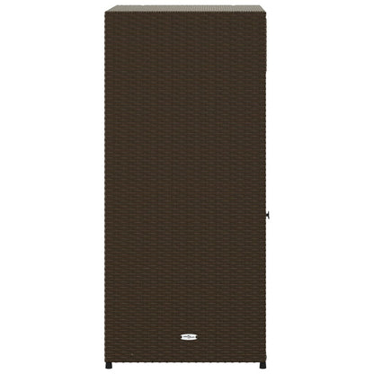Mobile da deposito giardino marrone 55x55x111 cm resina intrecciata