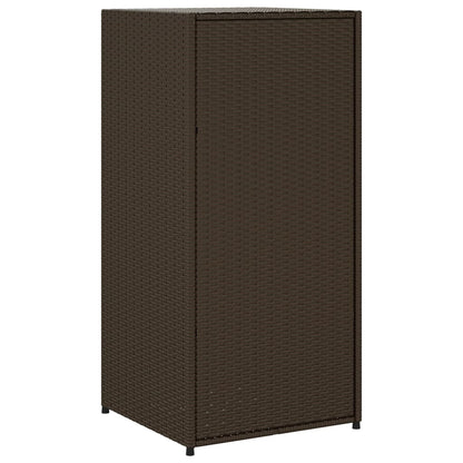 Mobile da deposito giardino marrone 55x55x111 cm resina intrecciata