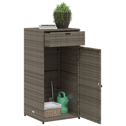 Armadio per giardino grigio 55x55x111 cm resina intrecciata