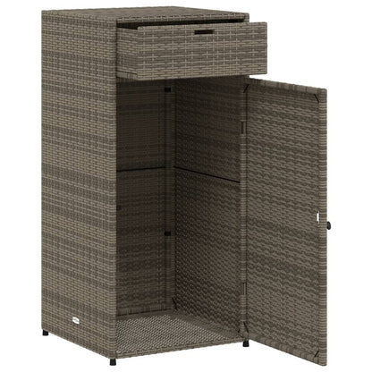 Armadio per giardino grigio 55x55x111 cm resina intrecciata