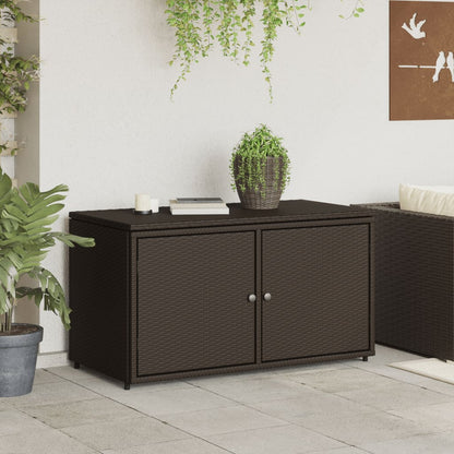 Ga armadio per il giardino marrone 110x55x60,5 cm Resina intrecciata