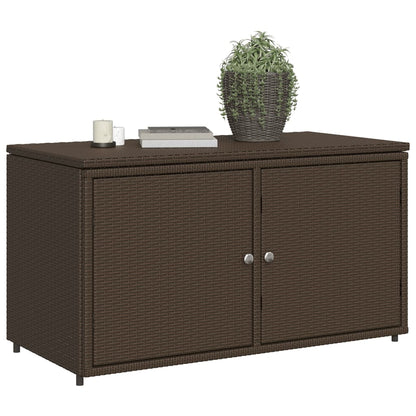Ga armadio per il giardino marrone 110x55x60,5 cm Resina intrecciata