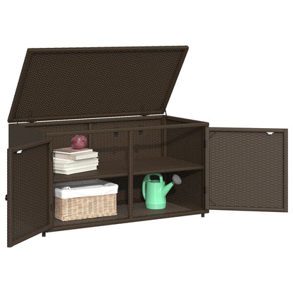 Ga armadio per il giardino marrone 110x55x60,5 cm Resina intrecciata