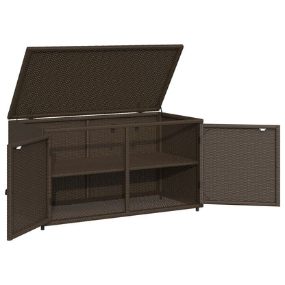 Ga armadio per il giardino marrone 110x55x60,5 cm Resina intrecciata
