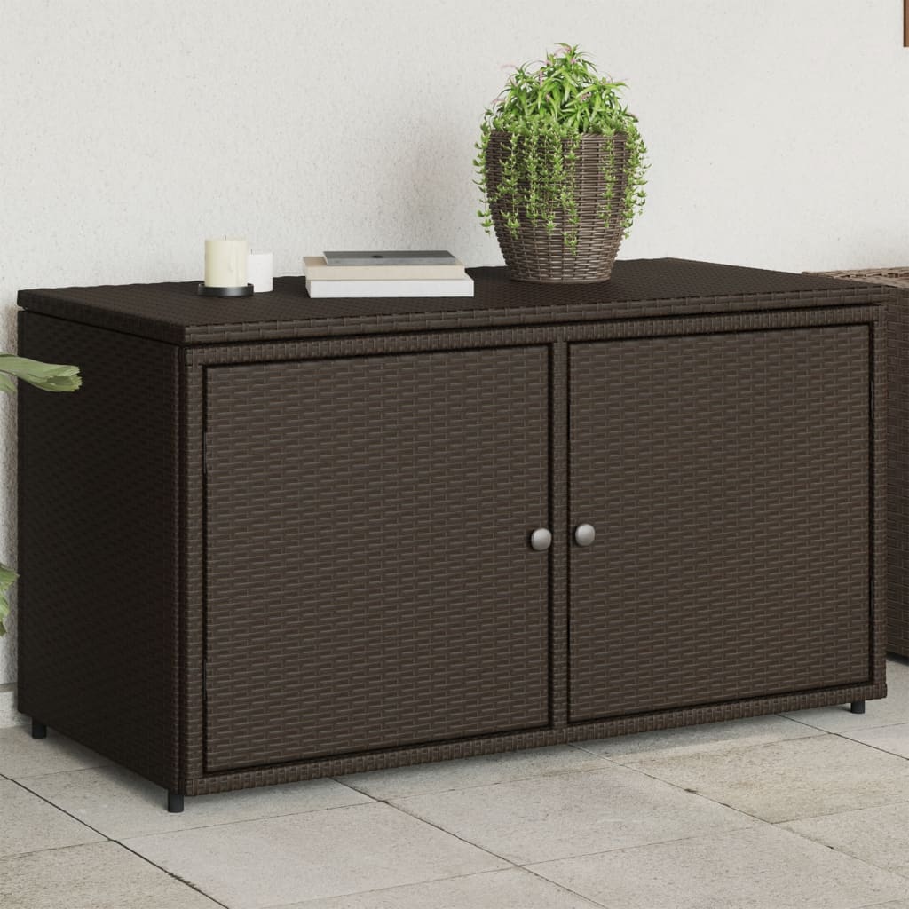 Ga armadio per il giardino marrone 110x55x60,5 cm Resina intrecciata
