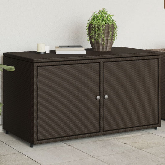 Ga armadio per il giardino marrone 110x55x60,5 cm Resina intrecciata
