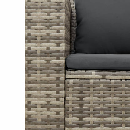 5 pezzi mobili da giardino con cuscini in resina intrecciata grigia acacia