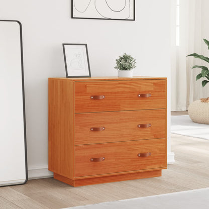 Buffet cire marron 80x40x75 cm bois massif de pin