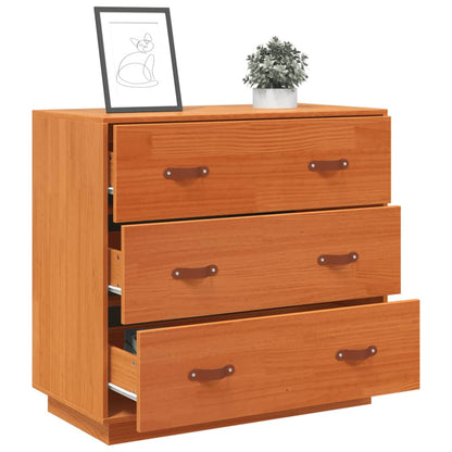 Buffet cire marron 80x40x75 cm bois massif de pin