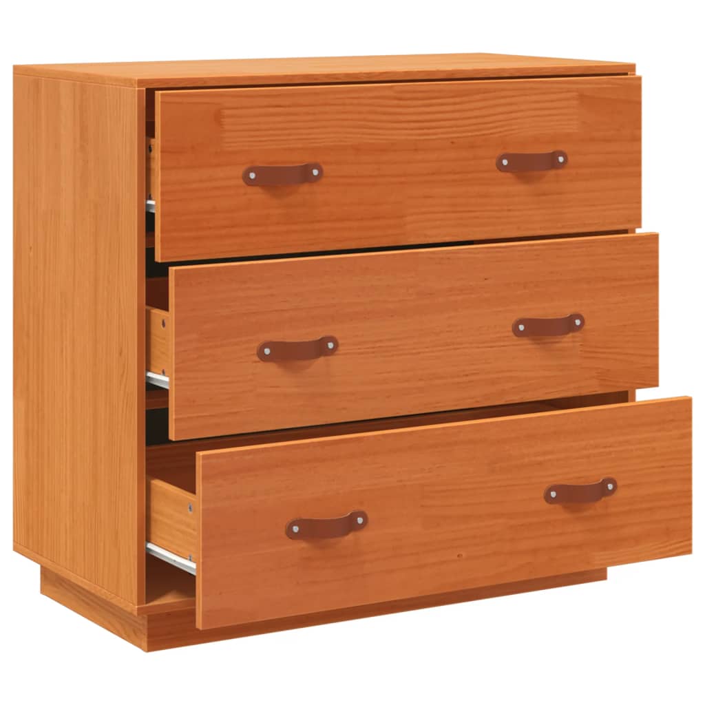 Buffet cire marron 80x40x75 cm bois massif de pin