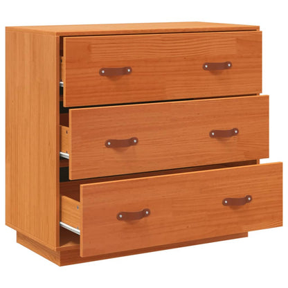 Buffet cire marron 80x40x75 cm bois massif de pin