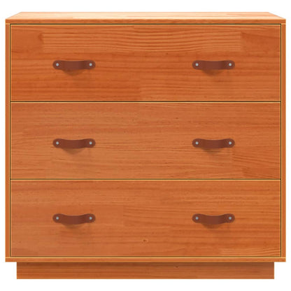 Buffet cire marron 80x40x75 cm bois massif de pin