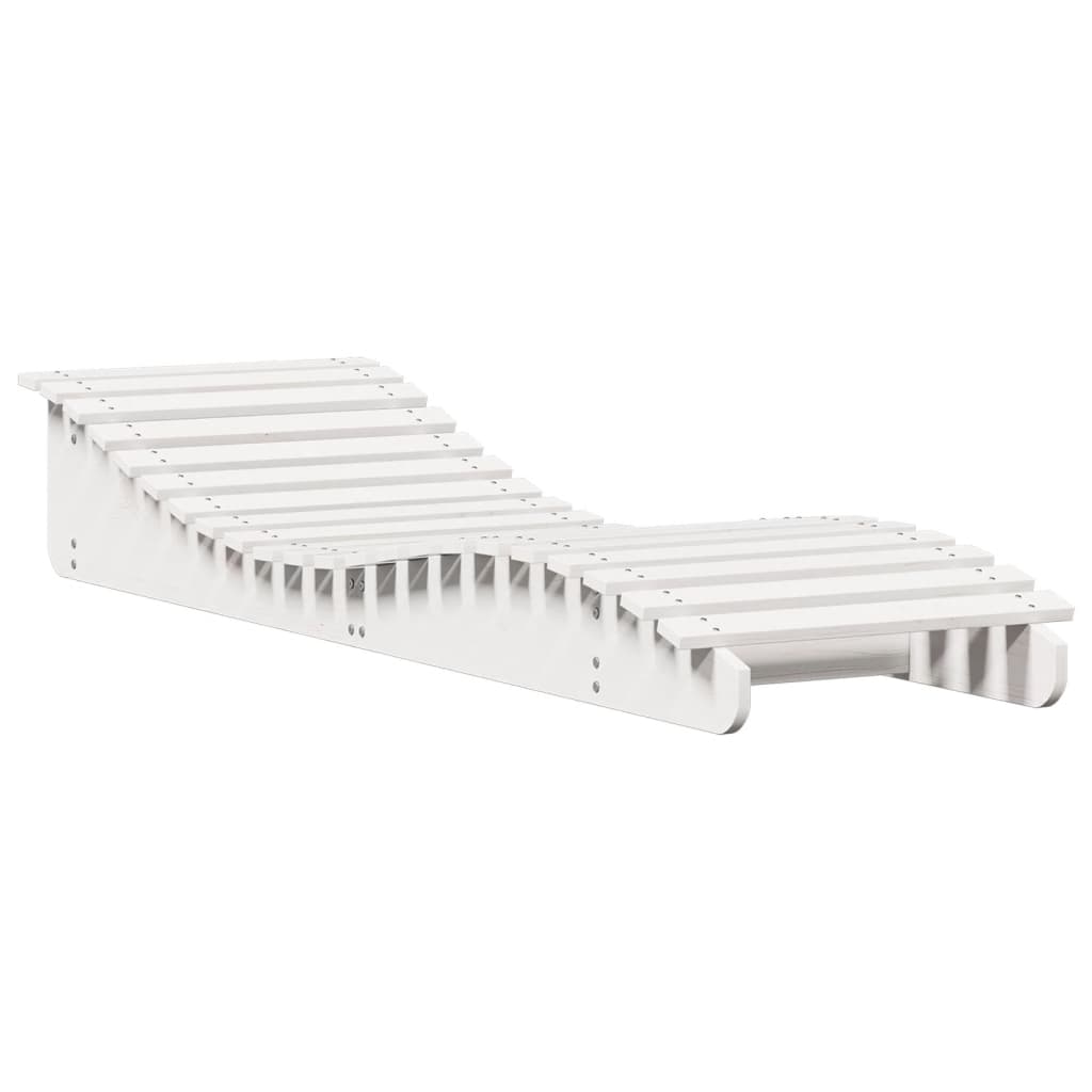 Chaise longue blanc 205x60x31,5 cm bois massif de pin