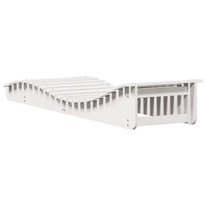 Chaise longue blanc 205x60x31,5 cm bois massif de pin