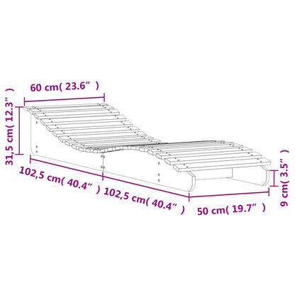Chaise longue blanc 205x60x31,5 cm bois massif de pin