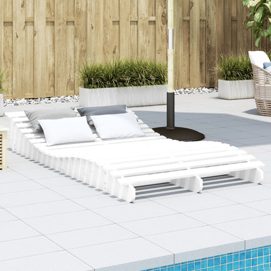 Sedia bianca lunga 205x110x31,5 cm in legno di pino solido