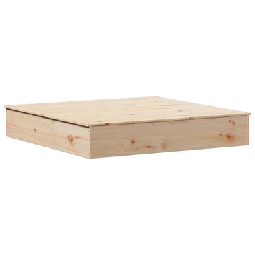 Sandbox con copertura 111x111x19,5 cm in legno di pino solido