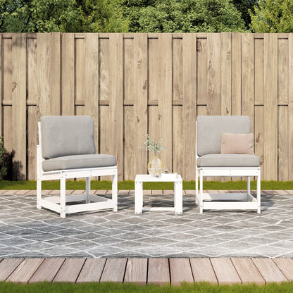 3 PCS Muebles de jardín blanco Madera de pino sólido