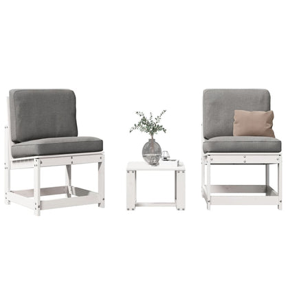 3 PCS Muebles de jardín blanco Madera de pino sólido