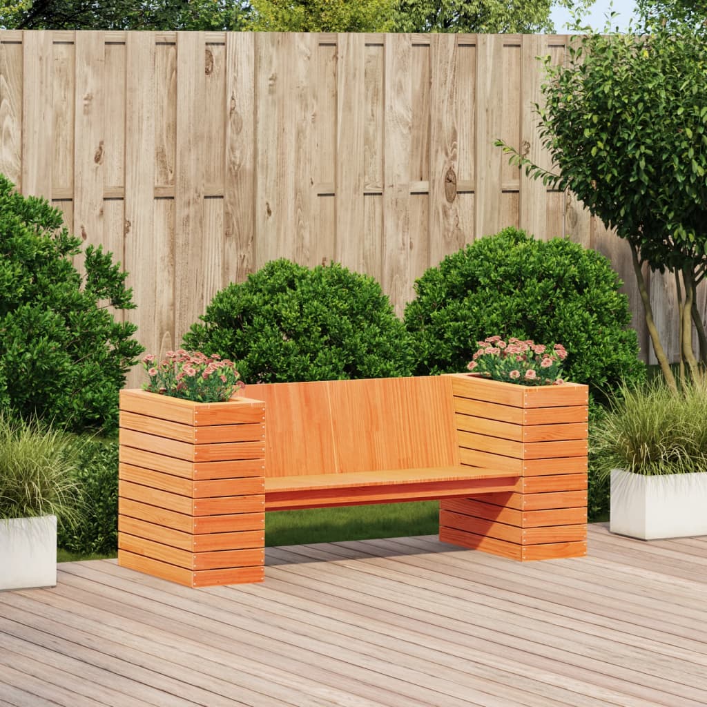 Bench with Marron Waxes 167,5x60x65cm Solid Pin Bois