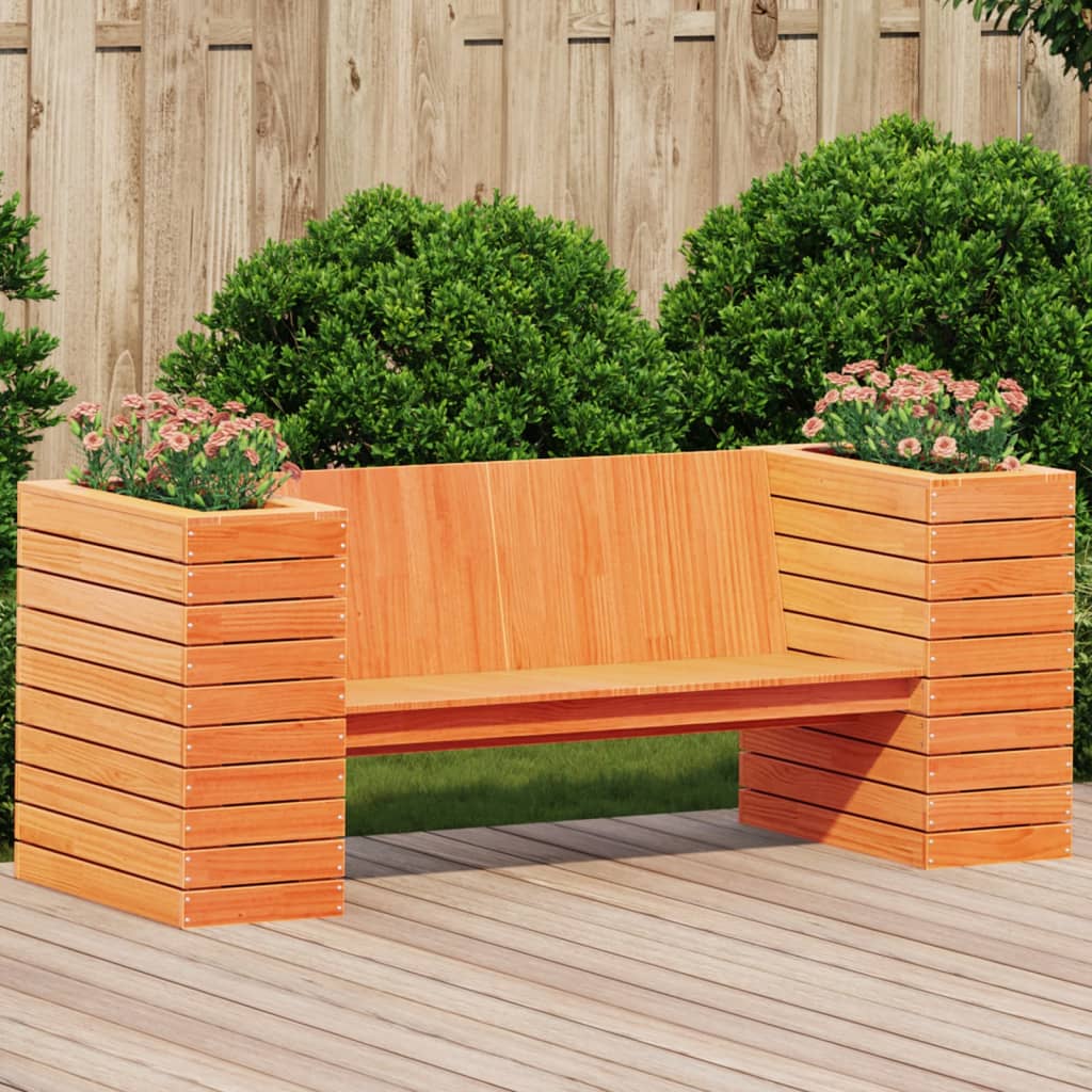 Bench with Marron Waxes 167,5x60x65cm Solid Pin Bois