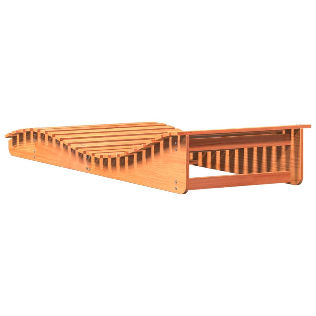 Silla larga cera marrón 205x80x31.5 cm de pino sólido