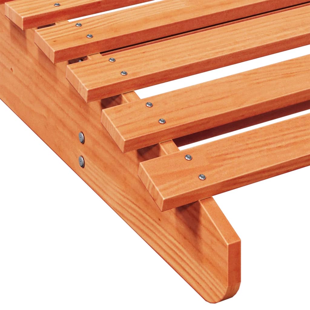 Silla larga cera marrón 205x80x31.5 cm de pino sólido