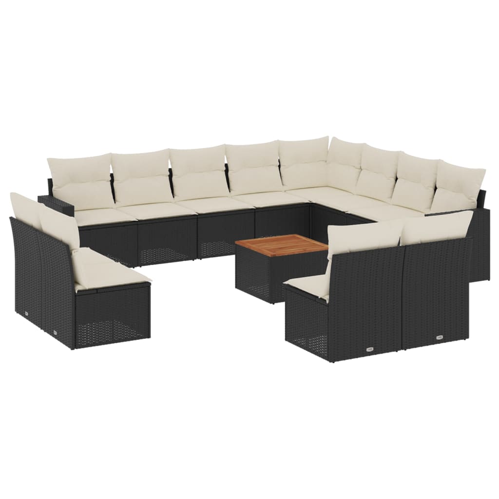 Muebles de jardín con cojines 13 PCS RAVERA NEGRA RACONEDA