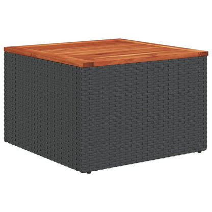 8 PCS Muebles de jardín con cojines de resina trenzado negro