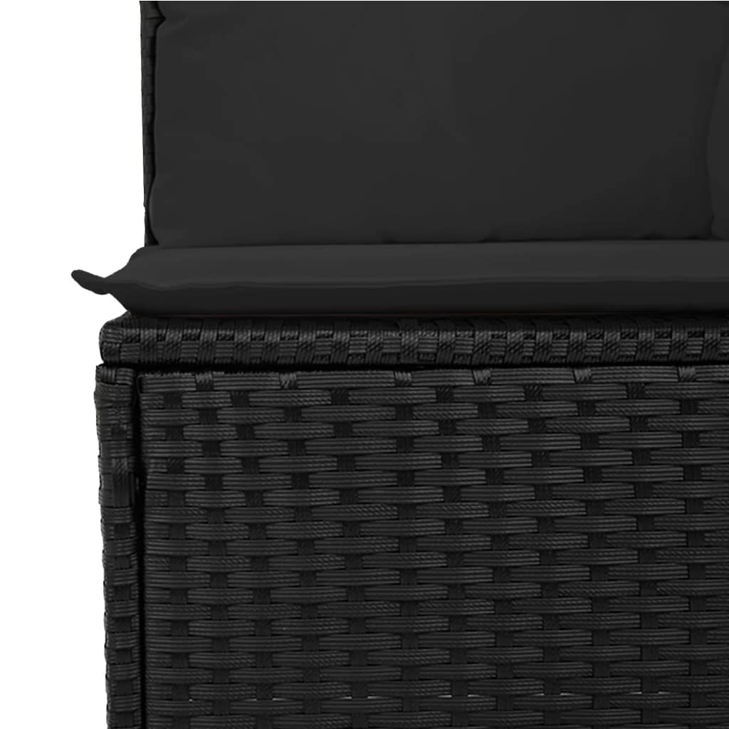 9 pcs garden furniture with black braided resin cushions