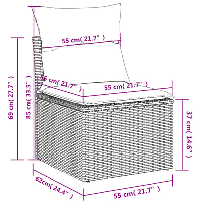 Muebles de jardín de 4 pcs con cojines de resina trenzados negros