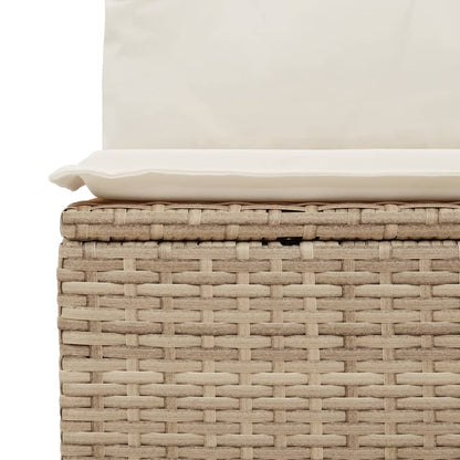 Móveis de jardim com almofadas 4 PCs resina trançada bege