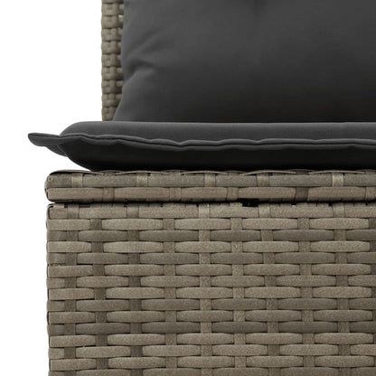 4 pcs garden furniture with braided resin gray cushions