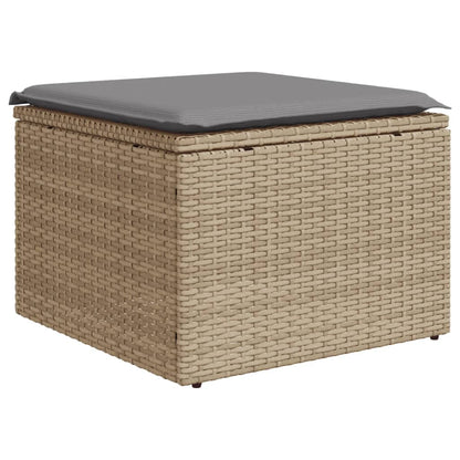 Mobili da giardino con cuscini da 5 pezzi resina intrecciata beige