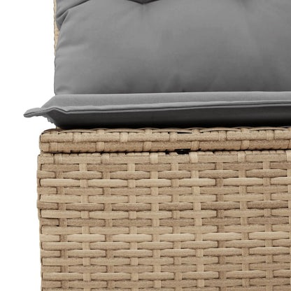 Mobili da giardino con cuscini da 5 pezzi resina intrecciata beige