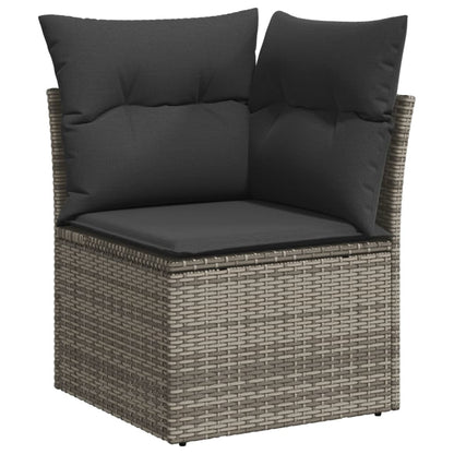 4 pcs garden furniture with braided resin gray cushions