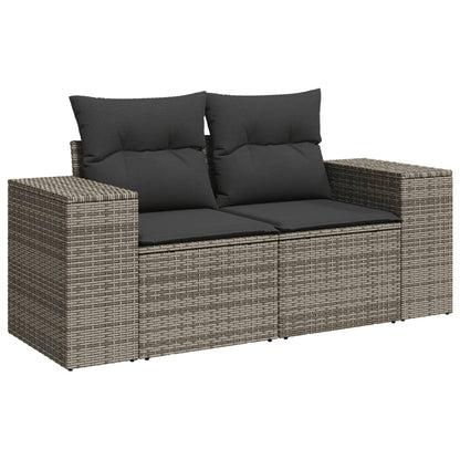 4 pcs garden furniture with braided resin gray cushions
