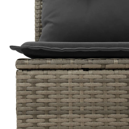 4 pcs garden furniture with braided resin gray cushions