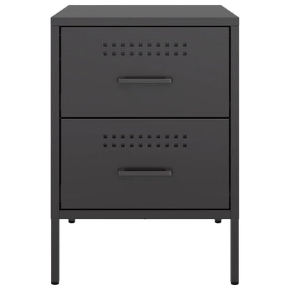 Tavolo da comodino nero 36x39x50,5 cm in acciaio