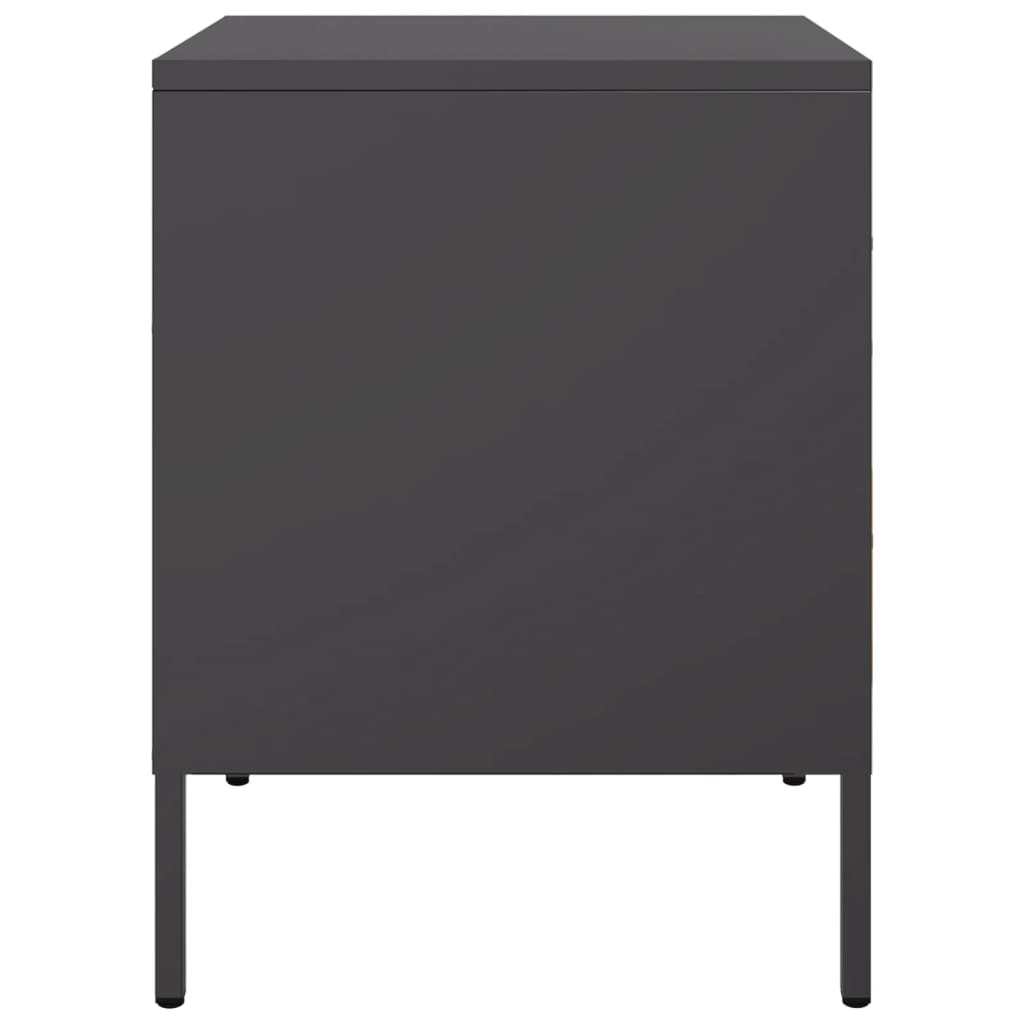 Tavolo da comodino nero 36x39x50,5 cm in acciaio