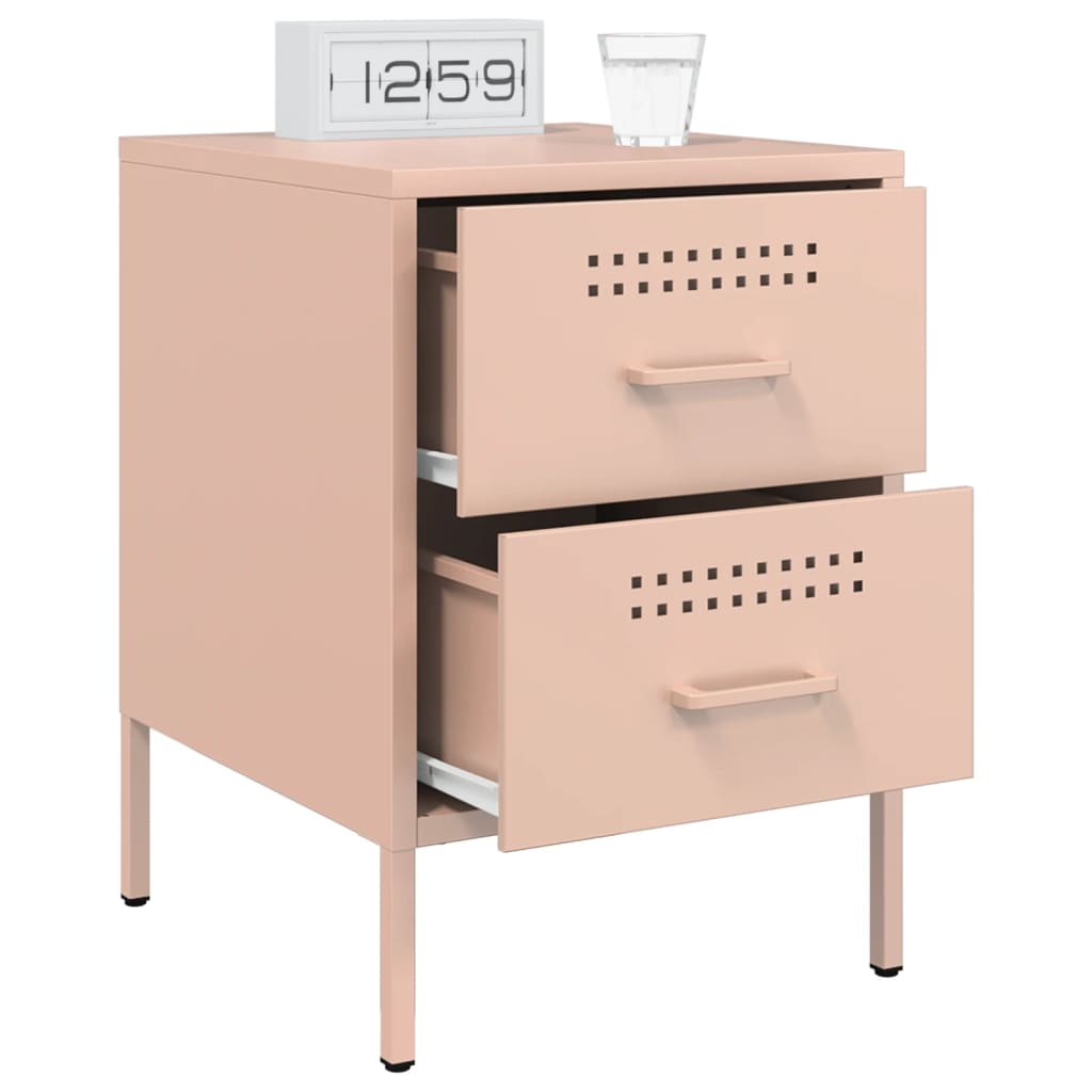 Table de chevet en acier Rose