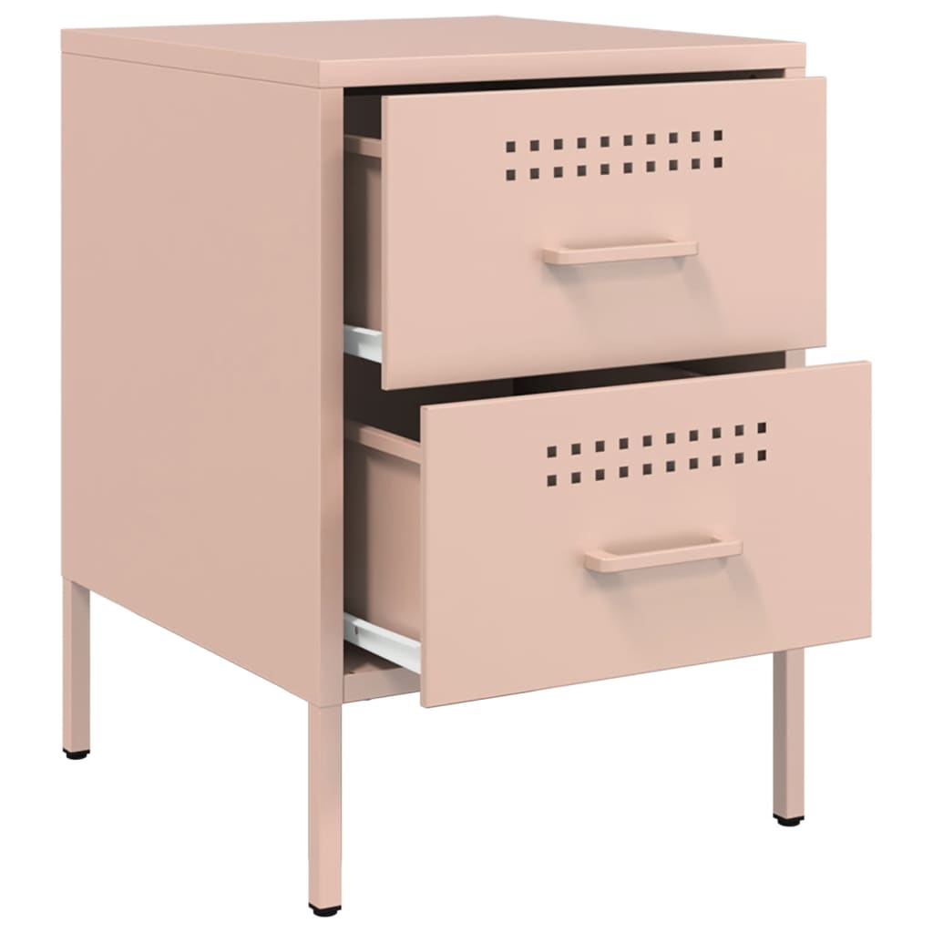 Table de chevet en acier Rose