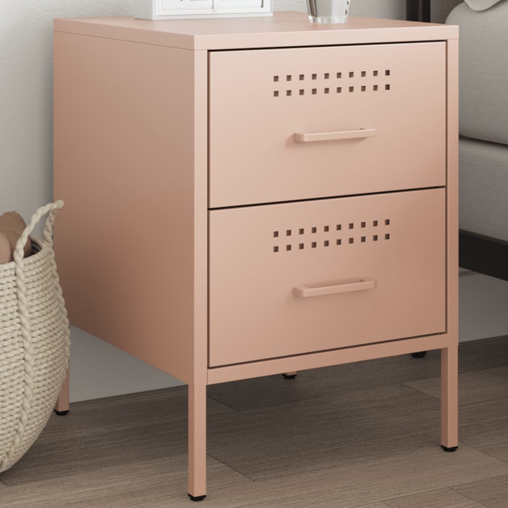 Table de chevet en acier Rose