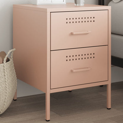 Table de chevet en acier Rose