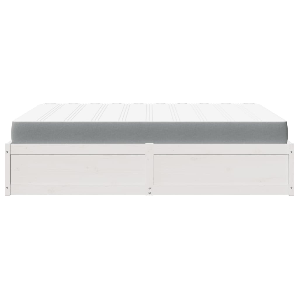 Pack lit blanc et matelas PAQUITO 140x200cm