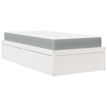 Pack lit blanc et matelas PAQUITO 90x190cm