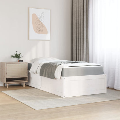 Pack lit blanc et matelas PAQUITO 90x190cm